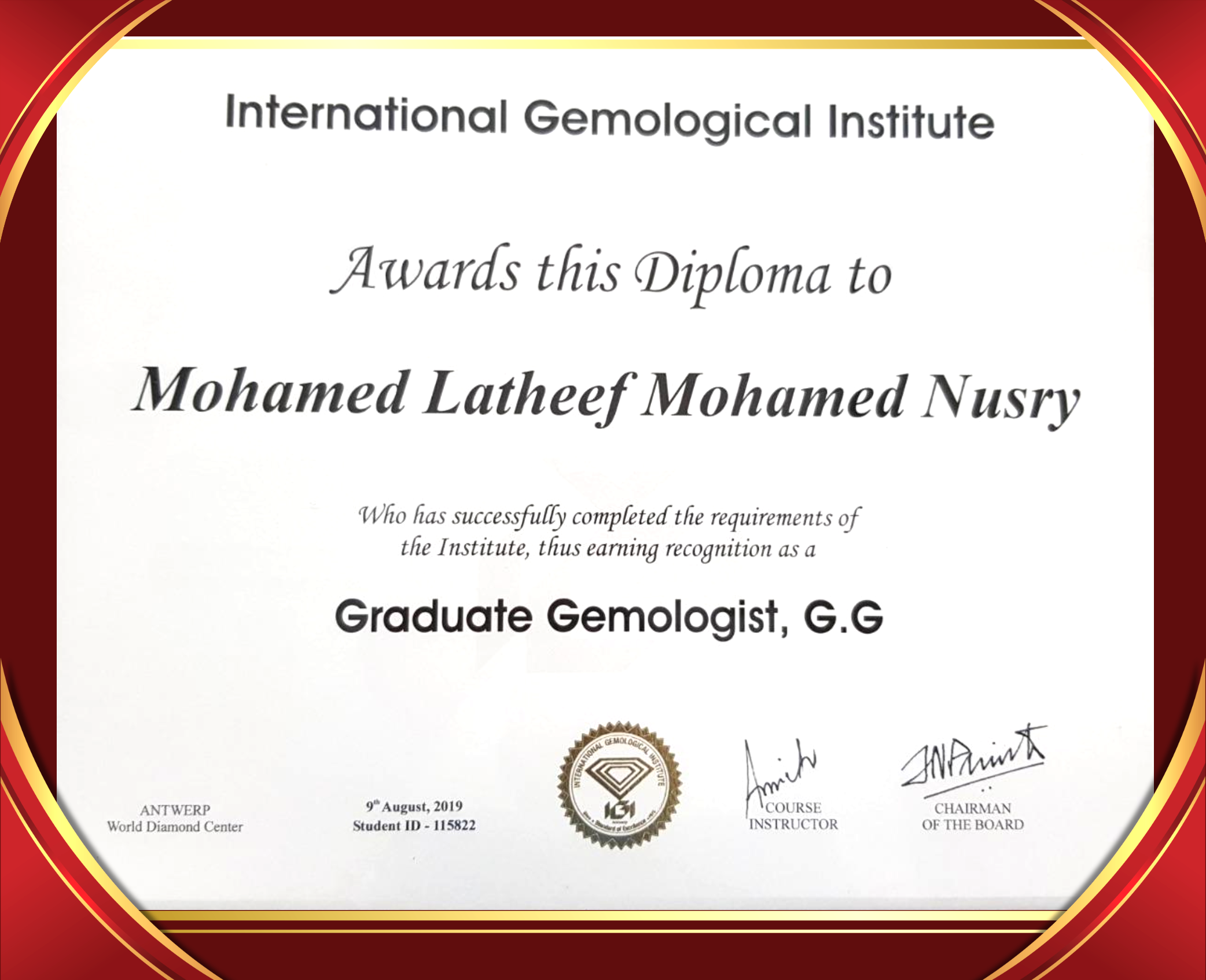 Graduate Gemologist Certificate 3