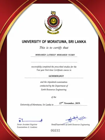 Graduate Gemologist Certificate 4